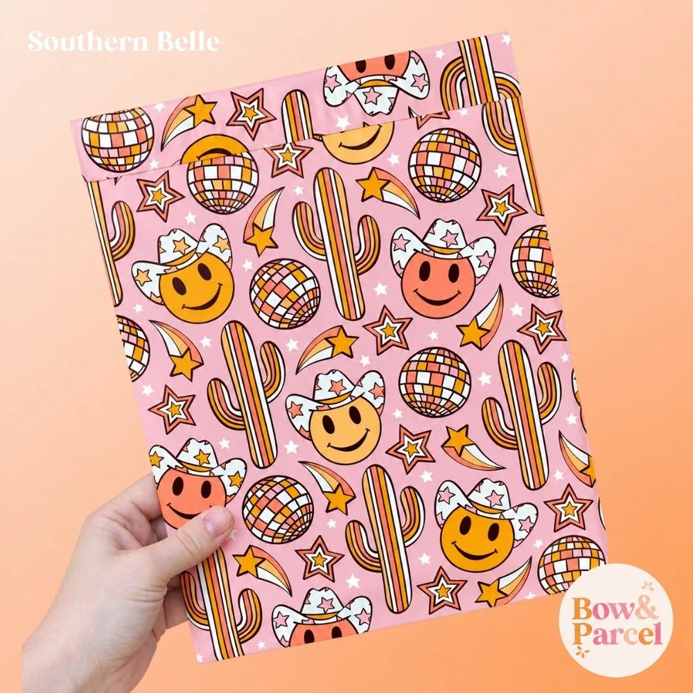 Southern Belle 10x13 Cute Poly Mailers Shipping Bags 25 Pack Waterproof